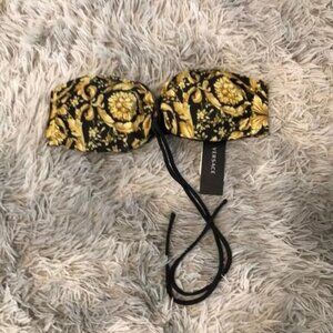 New Authentic Versace Women’s Barocco Printed Bikini Top Size 2